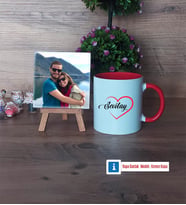 Sevgiliye Hediye Fotoğraflı Dekoratif Taş, Kupa Bardak Beyaz Hediye (Model 2)