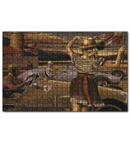 Cakapuzzle Antika Ferrari Yarış Otomobil Bayraklı Kız Puzzle Yapboz MDF (Ahşap) (1000 Parça)