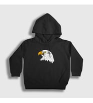 Presmono Unisex Çocuk Beyaz Eagle Kartal Kapüşonlu Sweatshirt 314058tt (Siyah)
