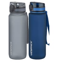 Uzspace 2'li Tritan Matara Seti 800 ml 14 Farklı Renk Seçeneği FiftyFifty (Gri-Lacivert)