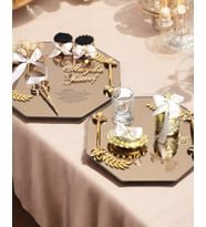 Affinity Sekizgen Gold Söz Nişan Tepsisi (Beyaz)