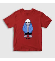 Presmono Unisex Çocuk Beyaz Blue Coat Sans Undertale T-Shirt 31796tt (Kırmızı)