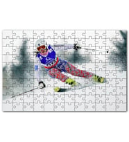 Cakapuzzle Kadın Kayakçı Siporu Puzzle Yapboz MDF (Ahşap) (255 Parça)