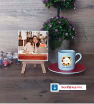 Diyetisyen Fotoğraflı Dekoratif Taş, Ahşap Altlıklı Türk Kahvesi Fincanı Hediye (Model 3)