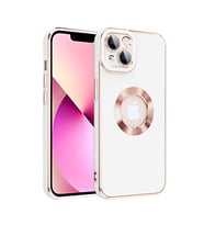 Apple iPhone 14 Plus Kılıf Zore Kongo Renkli Şık Tasarım Kılıf (Beyaz)