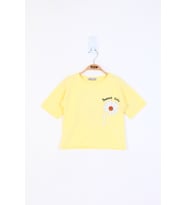 Toontoy Kız Çocuk Baskılı Tişört (Sarı)