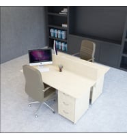 VENA Nil Workstation İkili Çalışma Masa 158cm x 140cm x 115h (Akçaağaç Rengi )