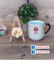 Asker Hediyesi Kupa Bardak Beyaz ve Fotoğraflı Ahşap Anahtarlık Hediye (Model 10)