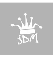 JDM Kral Tacı Araba Sticker siyah 16x16 CM (Beyaz)