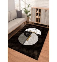 Dijital Kaymaz Taban Yıkanabilir Renkli Salon Halısı Mutfak Halısı Yolluk ND-SD-1174 (Kahverengi)