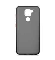 Xiaomi Redmi Note 9 Kılıf Zore Fri Mat Yüzey Renkli Kenar Kılıf (Siyah)