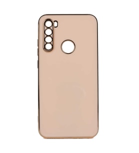 Xiaomi Redmi Note 8 Kılıf Kenarları Gold Kamera Korumalı Renkli Pastel Silikon Açık Yeşil BARK (Rose - Gold)