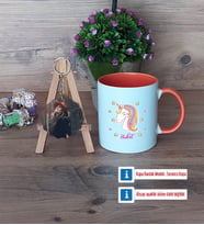 Unicorn Kupa Bardak Beyaz ve Fotoğraflı Ahşap Anahtarlık Hediye (Model 13)