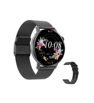 Oppo A53s Uyumlu Akıllı Saat Mini Kadınlar İçin Konuşma Özellikli Mini Smart Watch (Siyah)