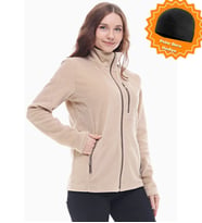 Ghassy Co. Kadın Tam Fermuarlı Polar Ceket 24 Renk (Bej)