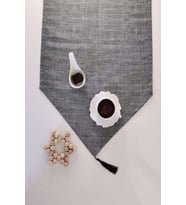 Soft Modern Üçgen Püsküllü Runner 40x150 (Koyu Gri)