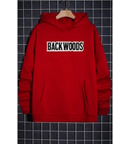 Unisex Backwoods Baskılı Sweatshirt (Kırmızı)