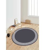 Dijital Baskılı Kaymaz Taban Yıkanabilir Yuvarlak Salon Halısı Koridor Halısı Paspas NDY-SD-494 (Çok Renkli)