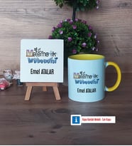 Matematik Mühendisi Dekoratif Taş, Kupa Bardak Kırmızı Hediye (Model 6)