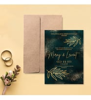 Davetiye Zarf ve Baskı Dahil (Beyaz yada Kraft Zarflı) - Düğün, Nişan, Nikah, Kına Davetiyesi (Kahverengi)