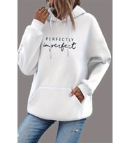 Perfectly Baskılı Oversize Sweatshirt (Beyaz)