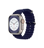 Apple Watch Ultra 49mm Uyumlu Ocean Kordon Silikon Kayış (Lacivert)