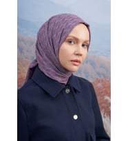 70 X 190 COTTON MONOGRAM DESEN ŞAL - AR 3098 03047 (Leylak)