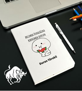 Kişiye Özel Burç Tasarımlı Esprili Defter Kalem Seti (Model 4)