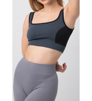 DoReMi Seamless Fitilli Kalın Askılı Spor Sütyen (Siyah)