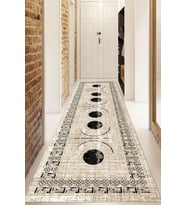 Dijital Baskılı Kaymaz Taban Yıkanabilir Modern Yolluk Ve Koridor Halısı NDU-SD-1067 (Kahverengi)