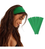 4'lü Spor Saç Bantları - Elastik Kaymaz İnce Saç Ter Kafa Bandı Bandana, Kadın & Erkek Koşu Fitness Yoga Pilates Makyaj Yüz Yıkama Atletik Egzersiz Saç Bandı (Yeşil)