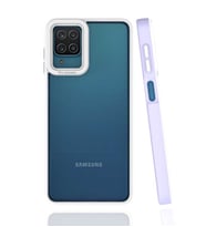 Galaxy A12 Kılıf Zore Mima Kenarları Renkli Silikon Kılıf (Lila)