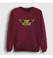 Presmono Unisex Beyaz Yellow Aerosmith Sweatshirt 7374tt (Bordo)