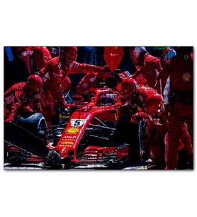 Cakapuzzle Ferrari F1 Formula 1 Pit Stop Görseli  Puzzle Yapboz MDF (Ahşap) (255 Parça)