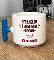 Kişiye Özel Efsaneler Temmuzda Doğar Hediye T Kupa Bardak Doğum Günü Hediyesi (Mavi)