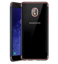 Galaxy J4 Kılıf Dört Köşeli Lazer Silikon Kılıf (Rose)