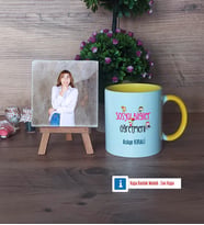 Sosyal Bilgiler Öğretmeni Fotoğraflı Dekoratif Taş, Kupa Bardak Beyaz Hediye (Model 7)