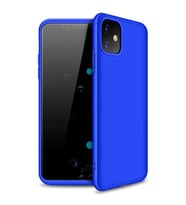 Apple iPhone 11 GKK Uyumlu Kılıf 360 Derece Tam Koruma (Mavi)