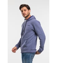 Süperlife Kapşonlu Uzun Kollu Baskılı Dar Kalıp İnce Erkek Sweatshirt SPR 2019K61 (İndigo)