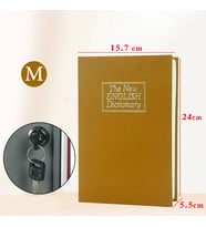 Kitap Şeklinde Siyah Büyük Boy Gizli Güvenlik Kitap Görünümlü Hazine Güvenlik Para Kasası (Gold)
