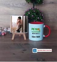 Petrol ve Doğalgaz Mühendisi Fotoğraflı Dekoratif Taş, Kupa Bardak Beyaz Hediye (Model 2)