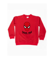 Spiderman baskılı örümcek adam pamuklu kumaş çocuk sweatshirt (Kırmızı)