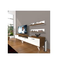 Decoraktiv Eko 220r Mdf Retro Tv Ünitesi Tv Sehpası (Beyaz - Kahverengi)