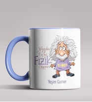 Kişiye Özel 100 Yılın En İyi Fizik Öğretmeni Tasarım Siyah Kupa  (Mavi)