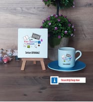 Web Tasarım Uzmanı Dekoratif Taş, Türk Kahvesi Fincanı Kırmızı İsme Özel Hediye (Model 3)
