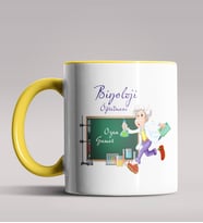 Kişiye Özel Biyoloji Öğretmeni Tasarımlı Siyah Renk Kupa Bardak 4 (Sarı)