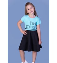 Toontoy Kız Çocuk Too Stylısh Baskılı Elbise (Mint Yeşili)