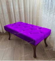 apitoneli Ayak Ucu Kapı Önü Antre Bench Puf Ceviz Ayak (120*45) (Lila)