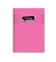 Düz 96 Yaprak Spiralli Defter A4 Boy Plastik Kapak (1 Adet ) (Pembe)