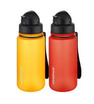 Uzspace 2'li Pipetli Tritan Matara Seti 400 ml FiftyFifty (Kırmızı-Saks)